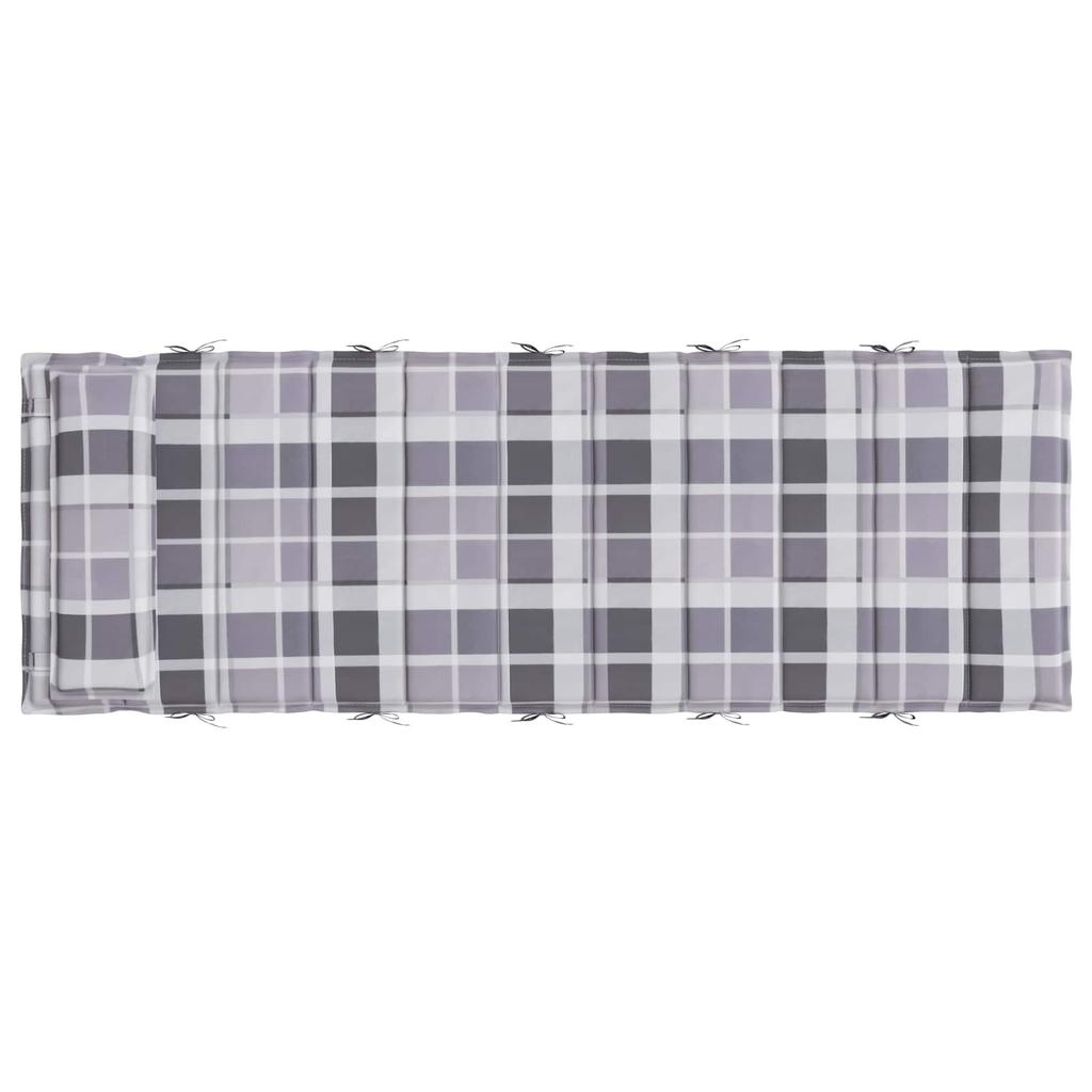 Sun Lounger Cushion Grey 180 x 60 x 4 cm Oxford Fabric