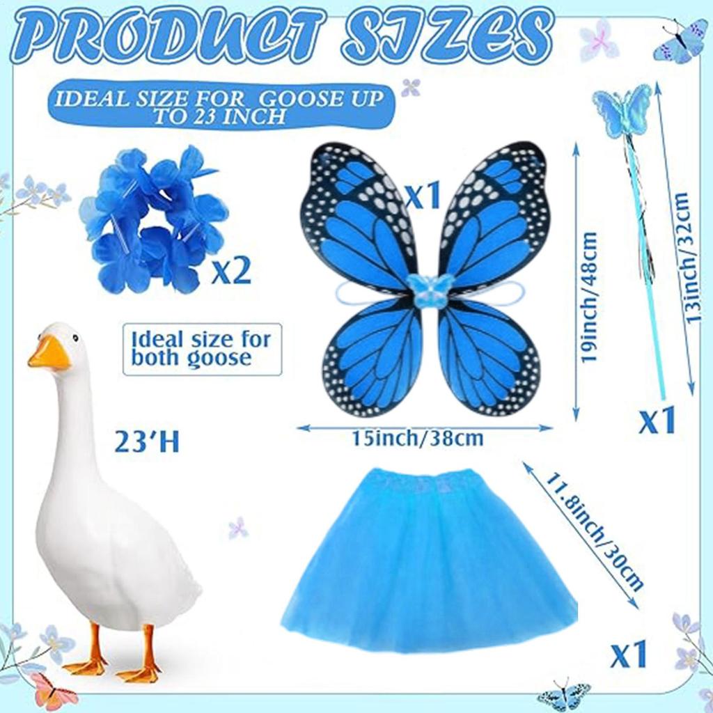 Butterfly Porch Goose Outfit Patio Figurine Clothing Porch Goose Cosplay Costume for Garden Yard Lawn Patio Courtyard Balcony