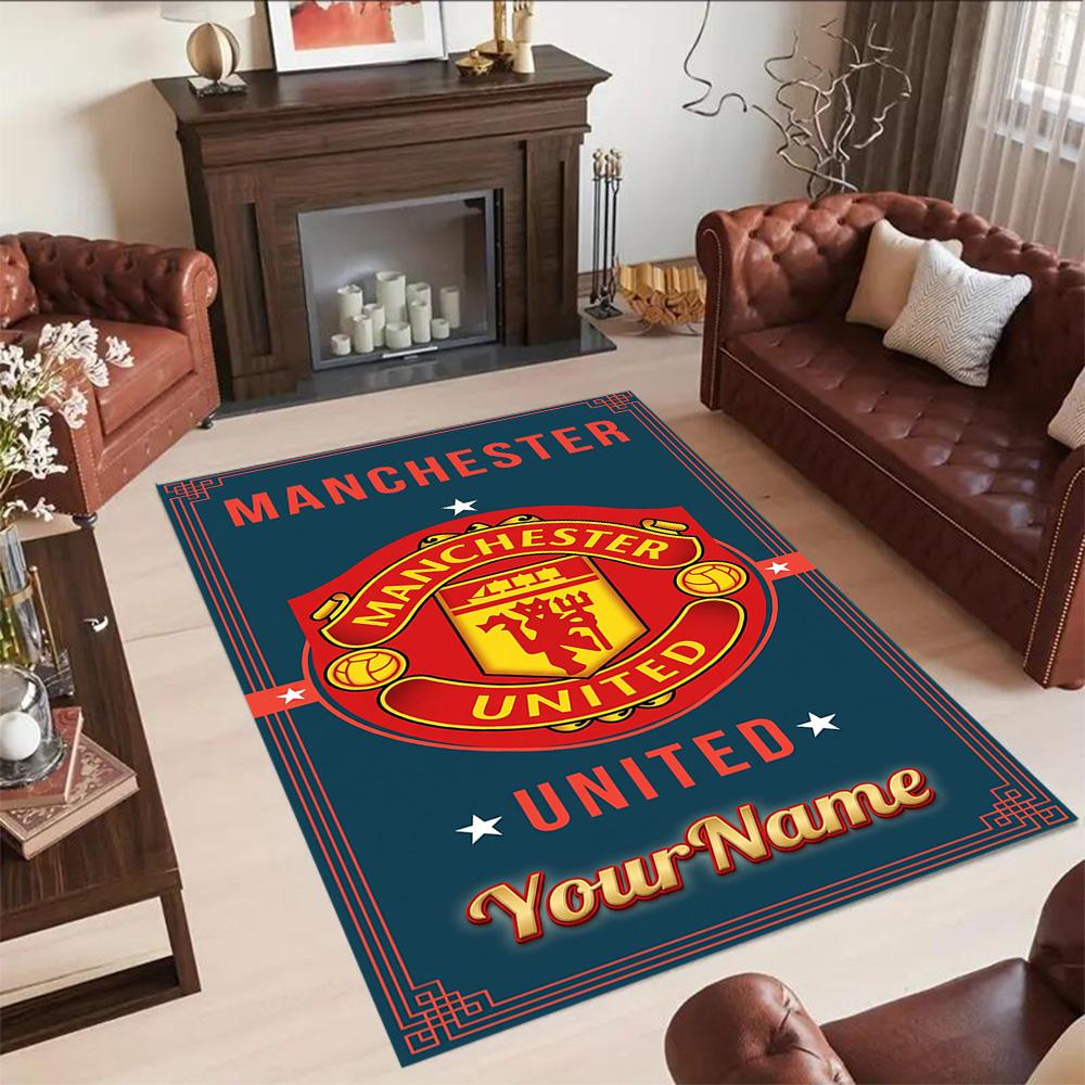 Manchester Personalized Text Carpet Perfect for Outdoor Foyer Game Room Hallway Antislip Carpet Anime Office Decor Birthday/Christmas Gift