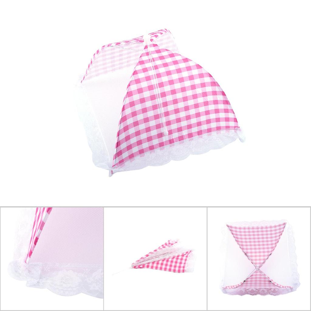 Collapsible Food Umbrella Cover   Up Dome Mesh Fly Wasp Insect Net BBQ Kitchen Pink