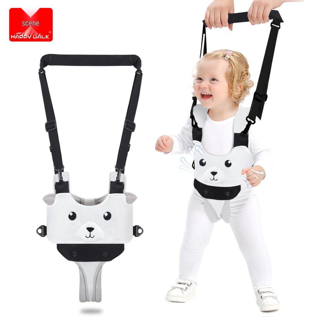 Baby Walker Mesh Breathable Bear Style, Baby Walking Traction Belt & Multifunctional Basket