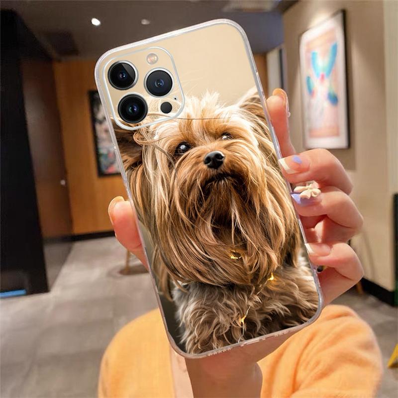 Phone Case For Iphone 17 Pro Max Air 16 15 14 13 Pro Max 15 16 Pro 15Plus Cute Yorkshire Terrier Dog Case Funda Capa Cell
