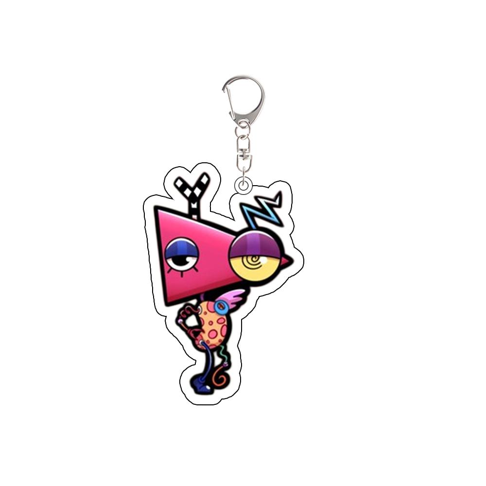 Anime Perifere Acryl Sleutelhanger voor Digital Circus Pomni Jax Ragatha Gangle Kinger Zooble Caine Rugzak Accessoires Cadeau black