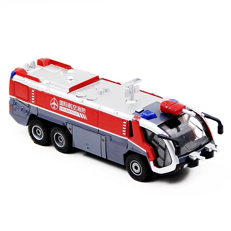 Airport Simulation Alloy Fire Truck Model Toy With Sound And Functions Light