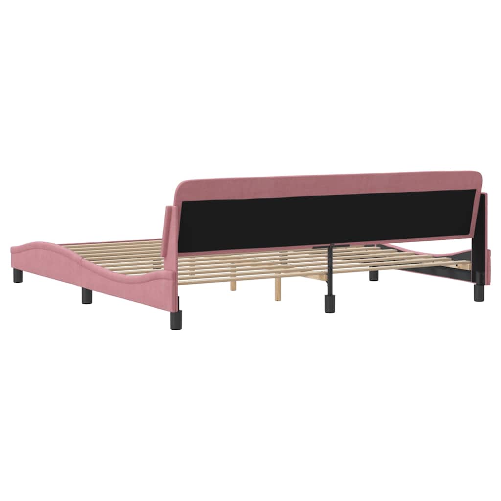 Bed Frame Dover Pink 200x200 cm Velvet