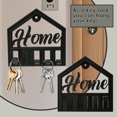 Key Storage Rack with 5 Hooks Strong Load-bearing Rust Resistant Wall Mount Key Organizer Hanger Decorative Key Holder