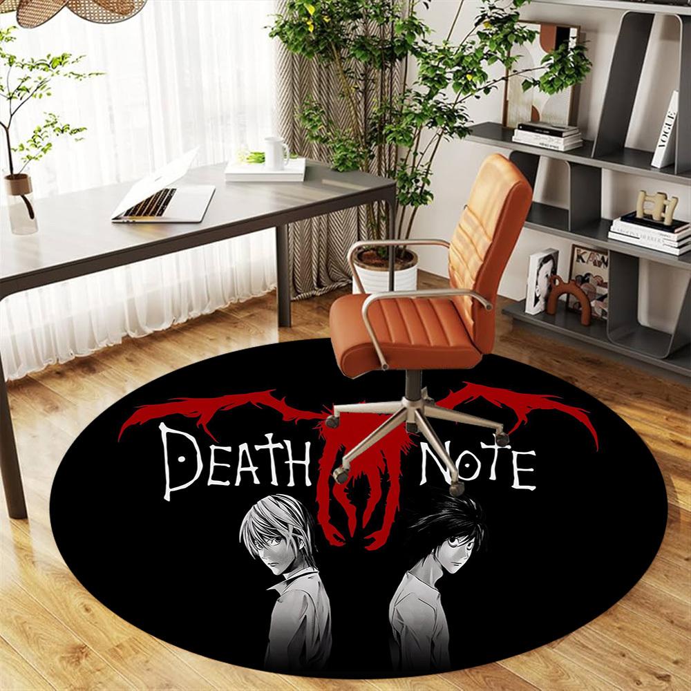 1ks Death Note, Light Yagami Kulatá podložka pod židli Koberec - Protiskluzová podložka na podlahu do kanceláře, ložnice, Ideální domácí dekorace Vánoční dárek p0811470