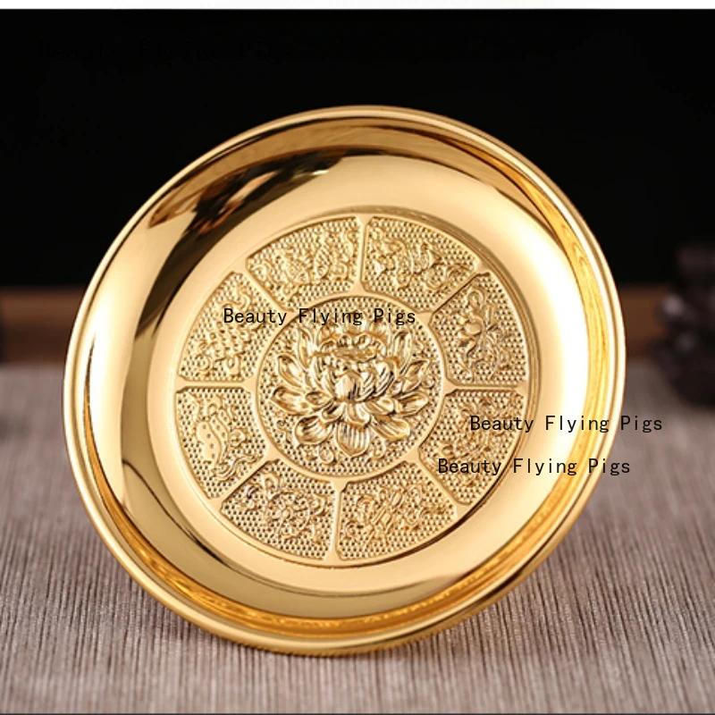 Creative Metal Lotus Offering Plate, Household Offering Tribute Plate, Offering Plate, Fruit Plate Decoration Feng Shui
