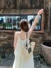 Spring 2026 French Holiday 3D Floral Tiered Camisole Dress for Women