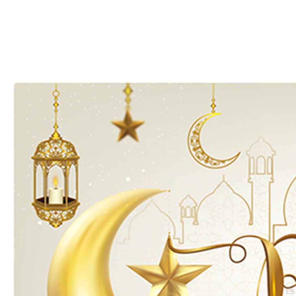 Mubarak Backdrop Decoration Eid Banner Ornament Hanging Ramadan Photo Background for Indoor