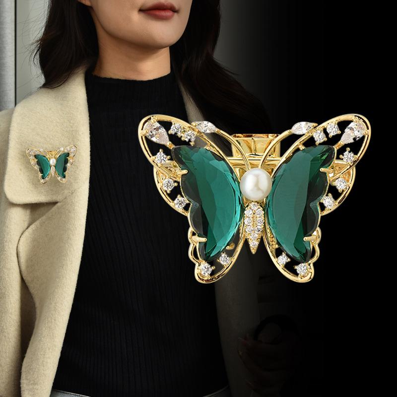 Trendy Fashion Luxury Brooch Women'S High-End Crystal Butterfly Corsage Clothes Accessories Coat Decoration Versatile Pin