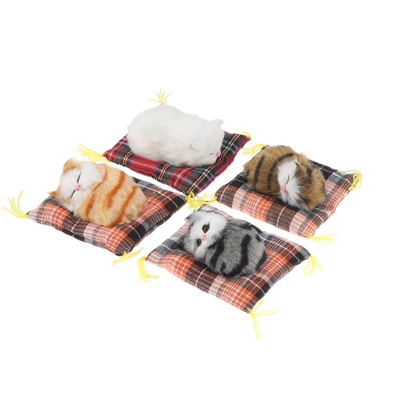 Car Ornaments Simulation Sleeping Cats Decor Plush Doll Auto Accessories