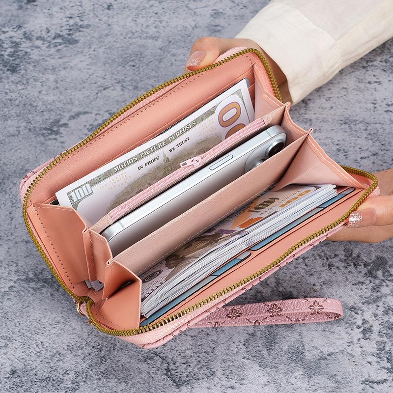 2024 Women's Long Matte Zipper Wallet & Card Holder with Multiple Slots