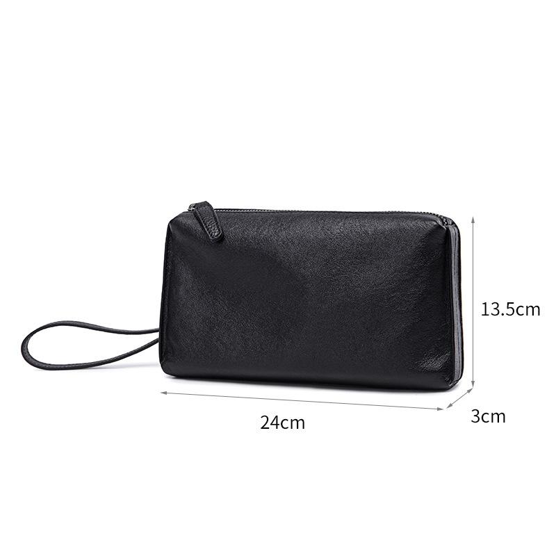 Leather Long Wallet Men's Driver's License Integrated Card Bag Genuine Men's Clutch Bag