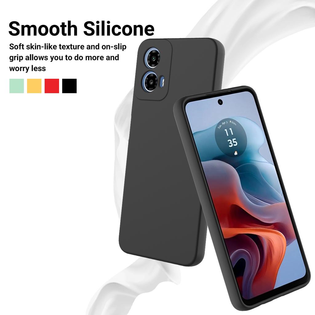 For Motorola Moto G45 5G Case Liquid Silicone Anti-Scratch Phone Cover with Hand Strap