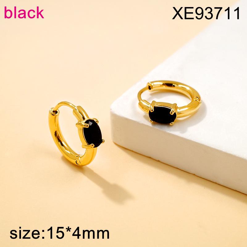 2025 Stylish Titanium Steel Earrings for Women: Lightweight, Luxurious Ear Cuffs with Colorful Zirconia and Unique Design