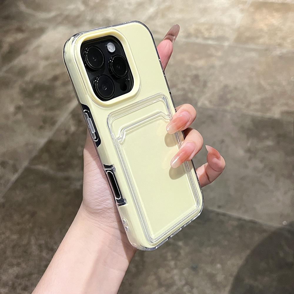 Luxury Jelly Wallet Transparent Bumper Case For iPhone 17 Air 16 15 14 13 12 11 Pro Max Candy Soft+Hard Card Slot Phone Cover