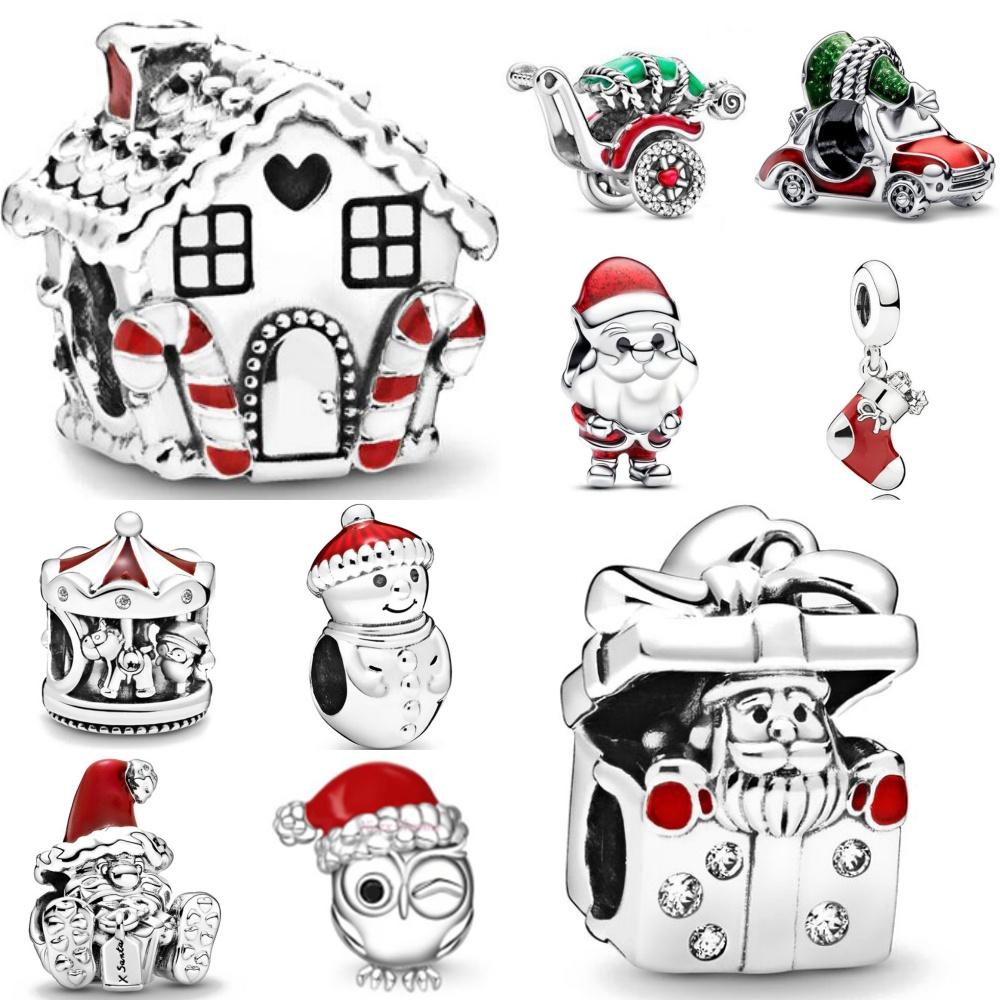 Red Christmas, Apple, Flower, Heart Shaped Bead Pendantcopper Suitable For European Original Bracelet Diy Exquisite Jewelry