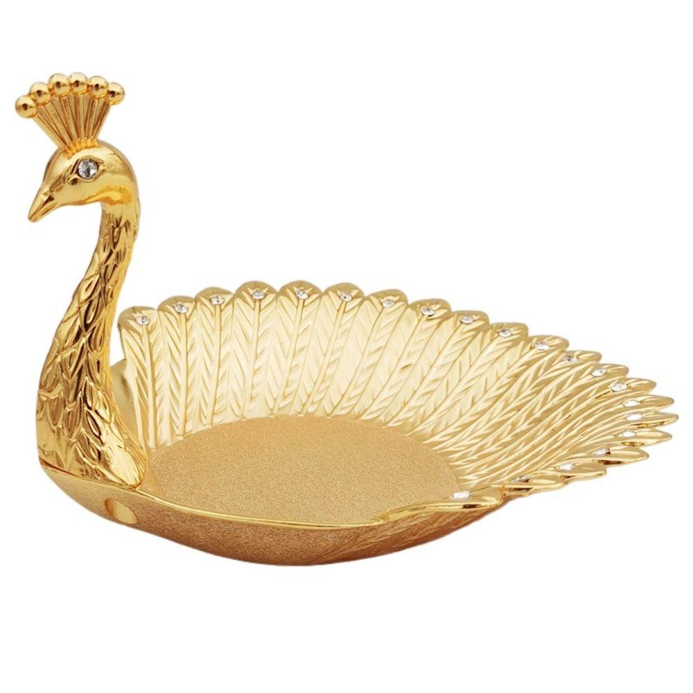 

Золото Серебро Поднос для подачи закусок Европейская Тарелка для хранения Блюдо Павлин Фруктовая тарелка Безделушка gold-A