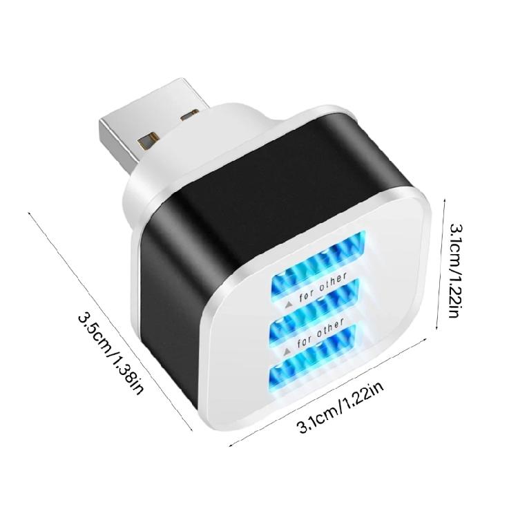 Portable Car USB2.0 Charging Extender 3 Port Extended USB Splitter Multipurpose Connector Replacement For Phones Tablet