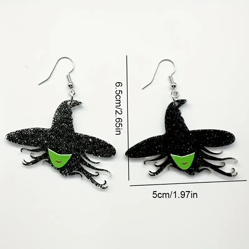 Halloween Spider Pumpkin Bat Earrings  Gothic Acrylic Statement Jewelry for Women,Party Halloween Accessories Ghost House Design