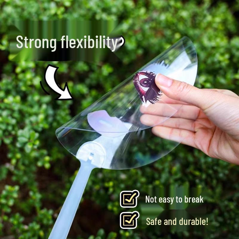 Lady Gaga Transparent Fan with Fiery Red Lips - Abstract Parody Emoticon Pack, Funny Round Photo Prop Gift for Bestie