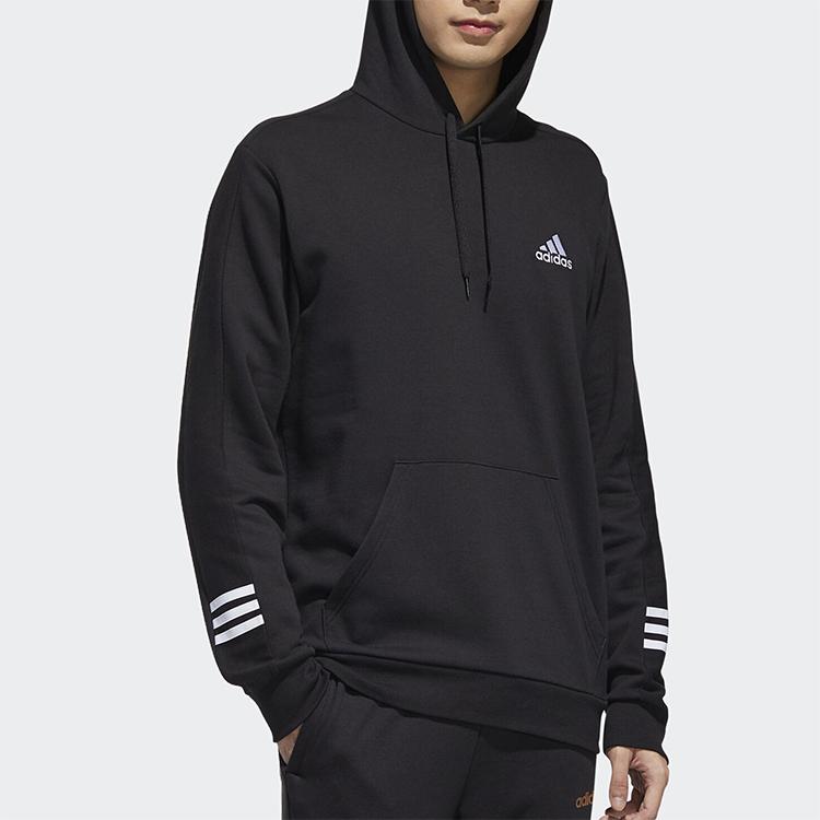 Adidas Sport Casual Pullover Hoodie Men Tops Black GD5443