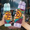 1PC Om Symbol Mandala Pattern 750ml Color Plastic Sports Water Bottle Leakproof Flip Straw Lid For Sports Office Home Use