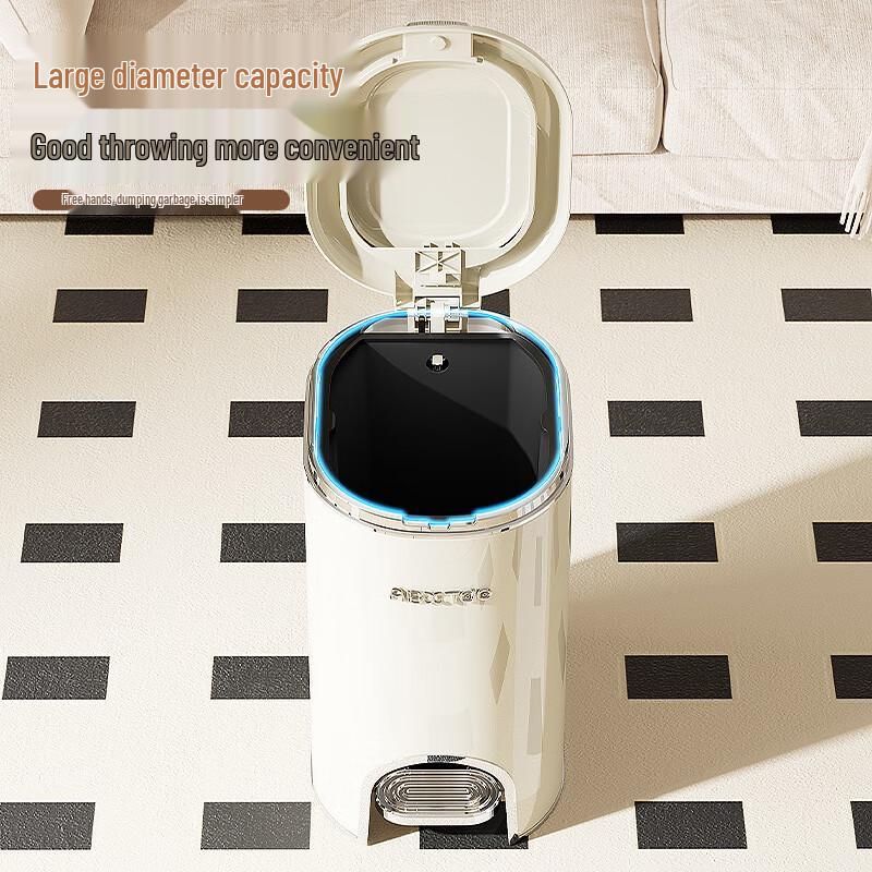 ABXTAO Luxury Oval Double-Opening Bathroom Trash Can