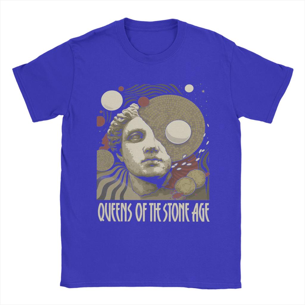 Oversized T Shirt Queens of the Stone Age Music Band Cotton T Shirts American Rock Music Tshirt for Male Short Sleeve Tops