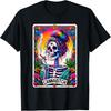 Cannabitch Para Fumantes de Erva Skeleton Carta de Tarot Retrô Camiseta