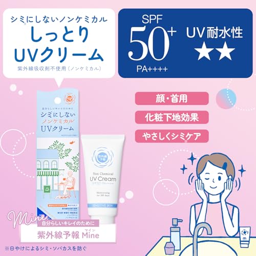 UV Forecast Non-Chemical Cream M SPF50+ PA++++ Water Resistance face neck makeup base sunscreen 40g