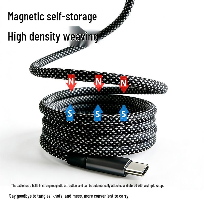 60W Fast Charging Type-C Magnetic Cable for Apple & Android Tablets-Compatible with Car Chargers