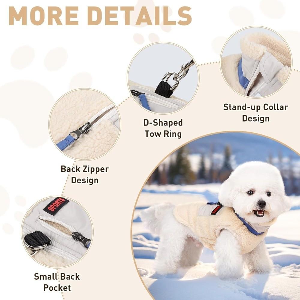 Windproof Dog Vest Warm Winter Dog Coat Cute Teddy Schnauzer Clothes  Dog Apparel