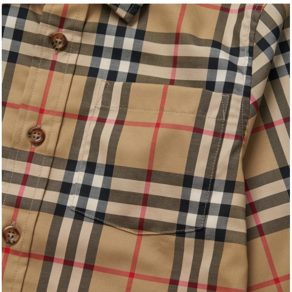 Burberry 8059637 A7028 Vintage Check Stretch Jungen Kinder Hemd