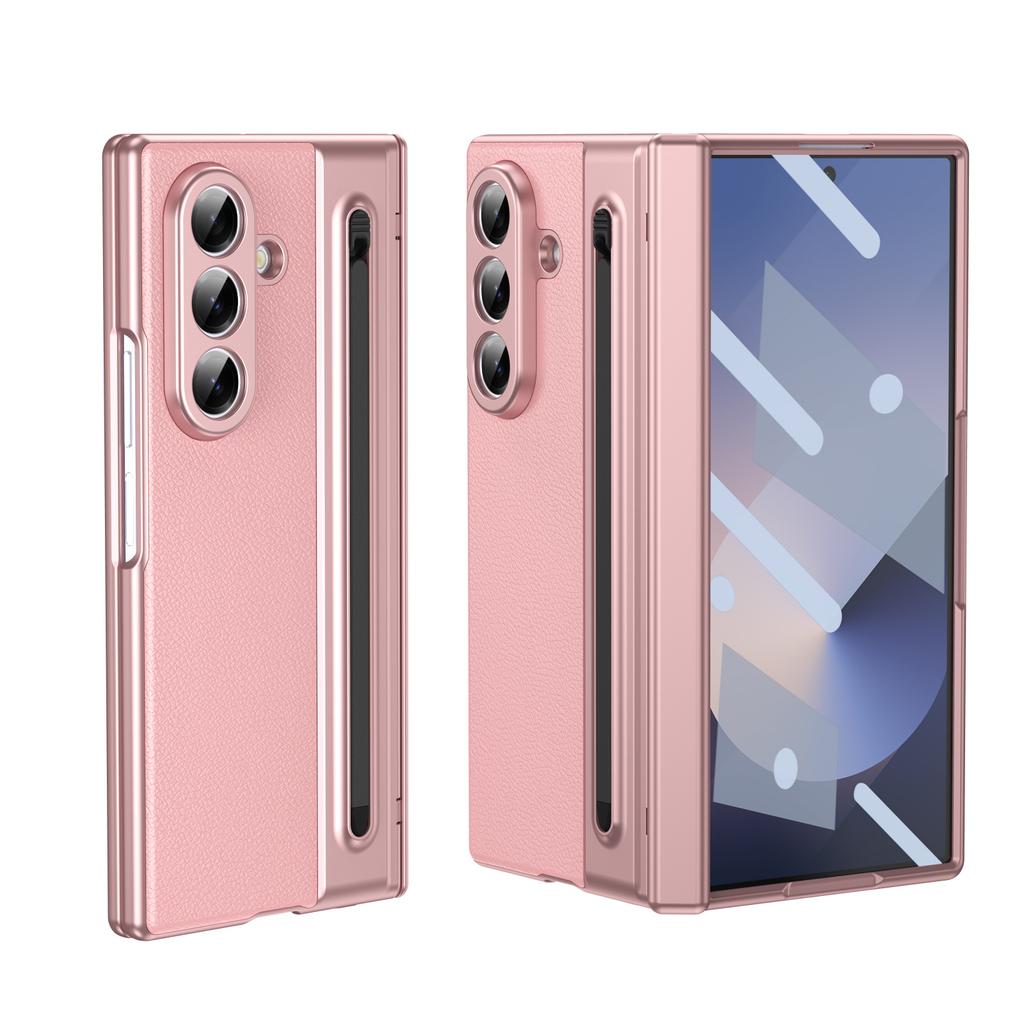 leather Case for Samsung Galaxy Z Fold 8 Ultra ZFold 7 6 5 4 3 W25/Fold SE(Slim) Hinge Protection Shell with Screen Film&pen