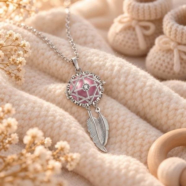 Schwangerschafts-Bola-Käfig-Set mit rosa Kristall-Traumfänger-Kugel