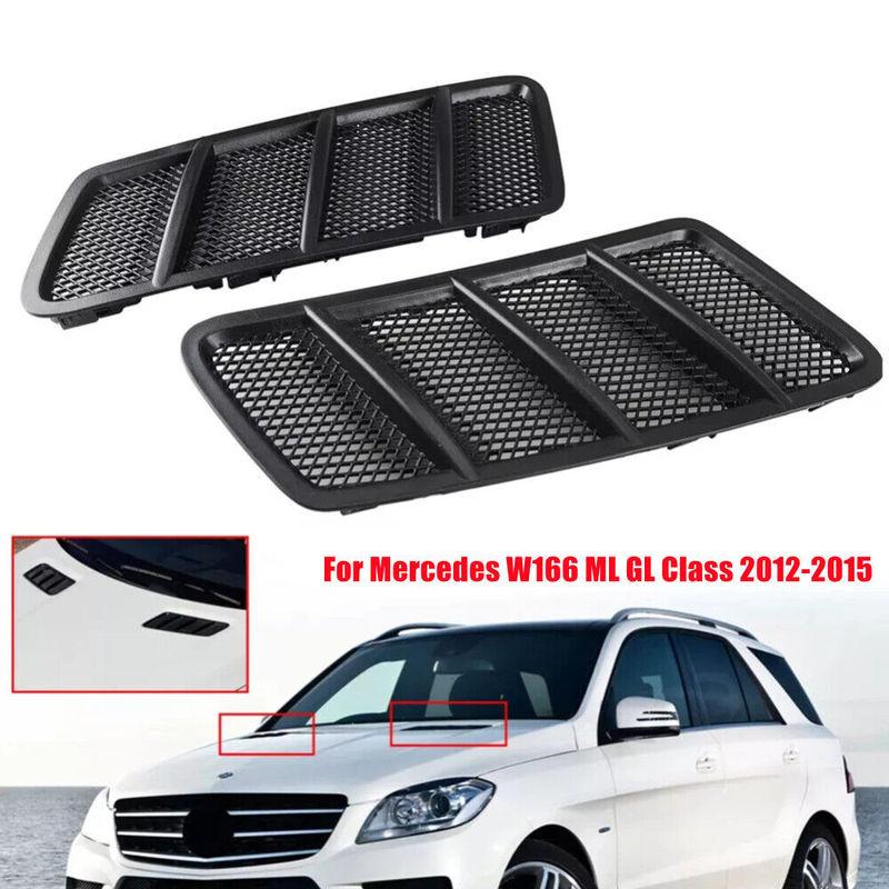 

2PCS For Mercedes W166 ML GL Class 2012-2015 1668800105 1668800205 Car Front Hood Vent Grille Bonnet Grill Cover Car Accessories