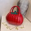 2024 Autumn Women's Pumpkin-Shaped Handbag - Fashionable & Fresh PU Crossbody Bag