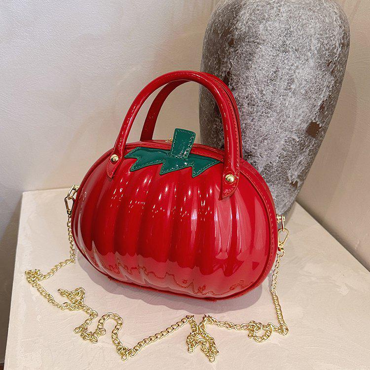 2024 Autumn Women's Pumpkin-Shaped Handbag - Fashionable & Fresh PU Crossbody Bag