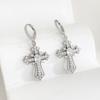 Sparkling Rhinestone Cross Pendant Hoop  Zirconium Stud Earrings Men and Women Punk Hip-hop  Jewelry Y2k