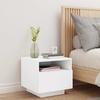 Nightstand with LED Lights White 40 X 39 X 37 Cm