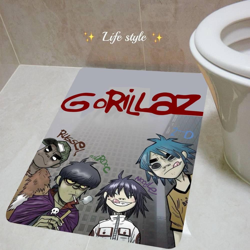 Virtual Anime Rock Band Gorillaz Floor Mat Rectangle Anti-slip Home Soft Badmat Front Door Indoor Outdoor Mat Hotel Decor Mat