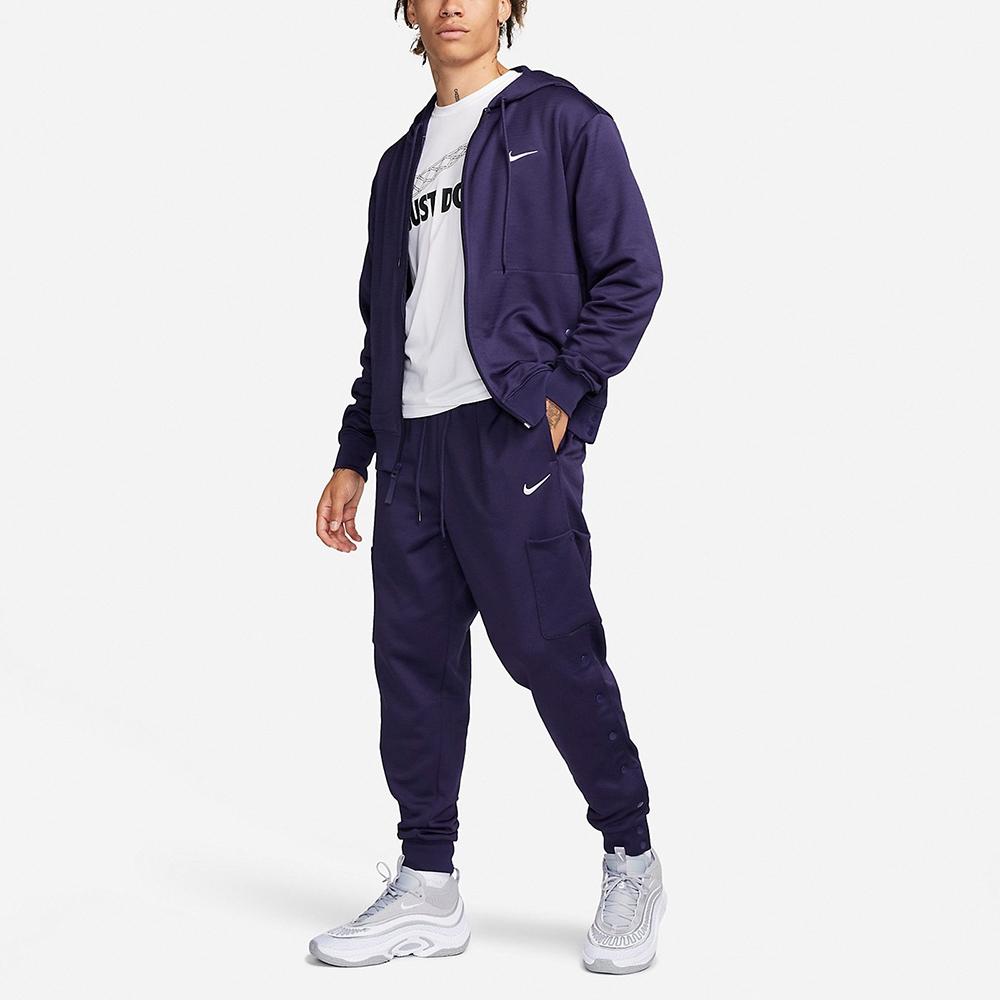Nike Therma-Fit Basketball Cargo Loose Fit Drawstring Pants Men Pants Purple White FB7110-555