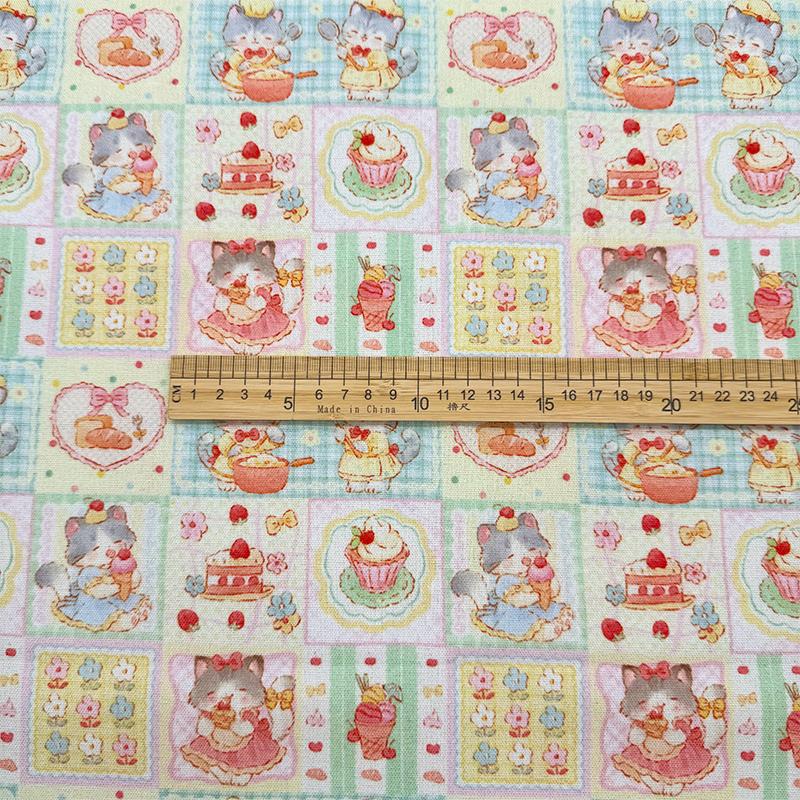 0.5m/1m/2m Encrypt Cotton Linen Patchwork Plaid Printed Fabric for Decorative Cloth Sofa Cover Handmade DIY Sewing Fabrics