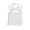 Women's Off-Shoulder Two-Piece Ribbed Camisole Top - Summer 2024 Slimming Bodycon Innerwear with Stylish Back Design