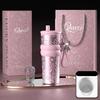 710ml Travel Thermos with Straw and Leak-Proof Lid Stainless Steel Metal Water Bottle for Hot and Cold Coffee Drinks