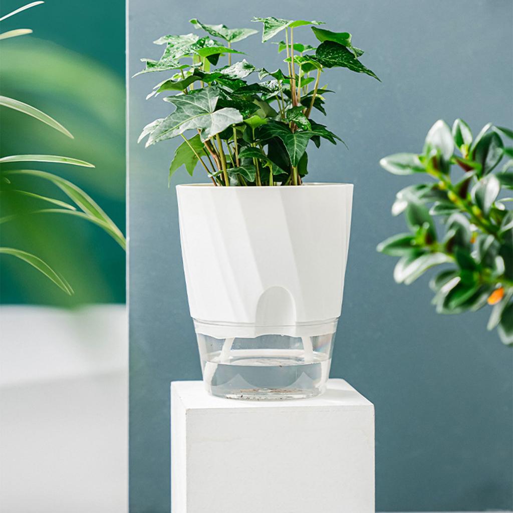 Fauler Blumentopf Automatischer Wasseraufnahme Pflanzgefäß Organisationsbehälter für Innen Außen Garten Hof Pflanzenorganisator