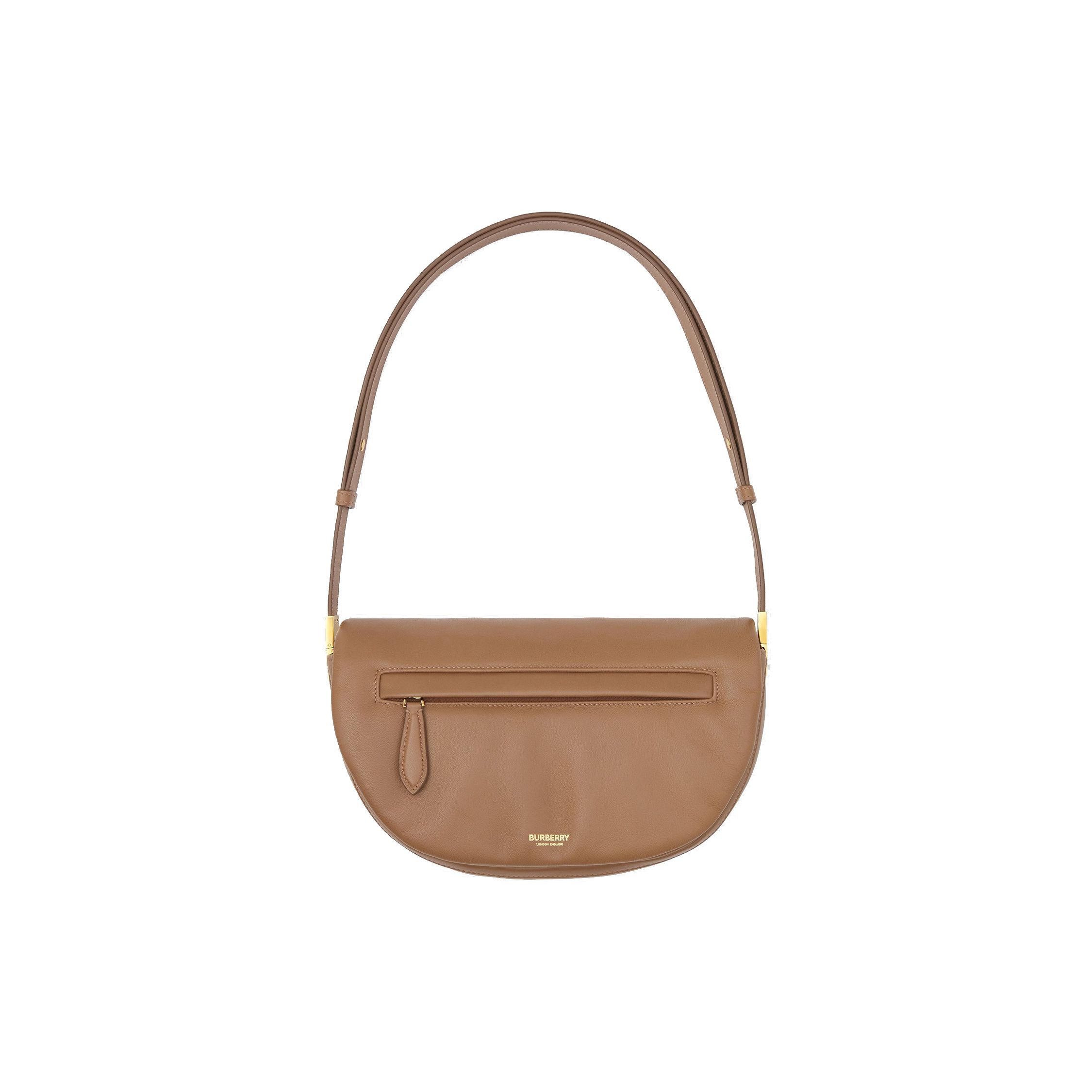 

Burberry Olympia Adjustable Shoulder Strap Dyed Lambskin Ellen Olympia Half-Moon Handbag Women handbag Brown 8050598 Basic Set (Bag+Dust Bag)