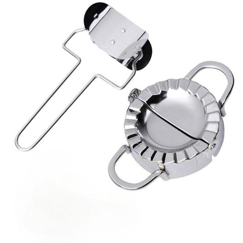 Stainless Steel Dumpling Maker – Manual Wrapper Cutter, Dough Mold, and Dumpling Press Tool Set for Homemade Dumplings A SET
